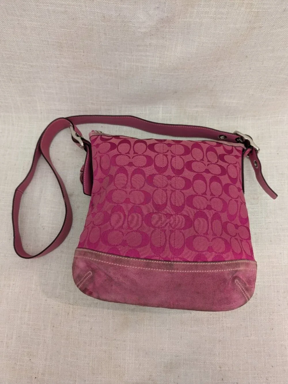 Coach Signature 9362 Pink Shoulder Bag Purse Vintage Y2K